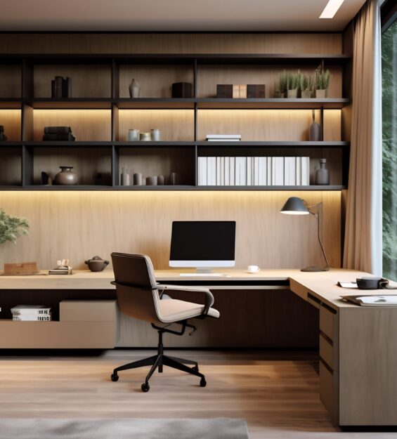 Modern works space with a focus on efficient and ergonomic office spaces